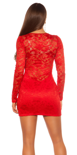 minidress with lace Red